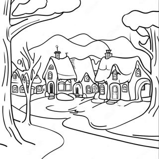 Sat Iarna Fermecator Pagina De Colorat 79849 21927