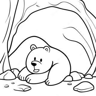 Pagini De Colorat Cu Un Urs Brun Somnoros Intr O Pestera Confortabila 79952-22006