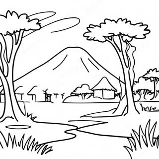 Pagini De Colorat Cu Peisaje Africane Frumoase 80134-22150