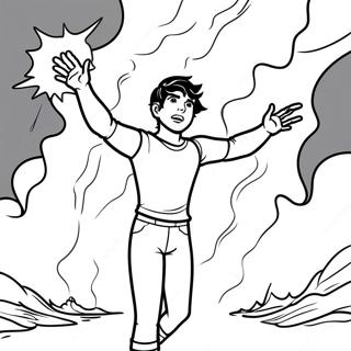 Pagini De Colorat Cu Percy Jackson Si Fulgerul 80182 22180