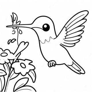 Pagini De Colorat Cu Un Colibri Fermecator Hranindu Se 80237 22231