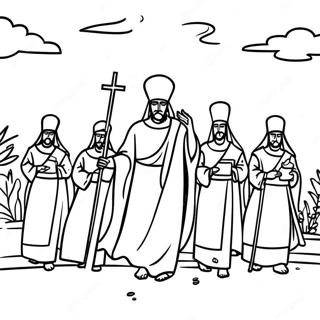 Pagini De Colorat Cu Procesiunea De Duminica Floriilor 80364 22326