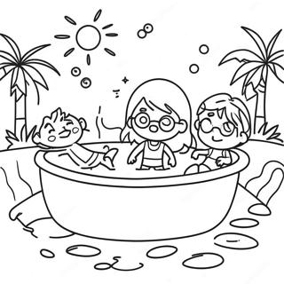 Pagini De Colorat Cu Copii Jucandu Se In Piscina 80517-22443