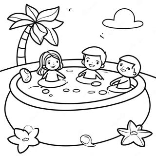 Pagini De Colorat Cu Copii Jucandu Se In Piscina 80517-22444