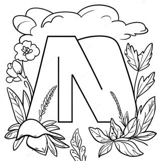 Pagina De Colorat Cu Litera N Tematica De Natura 81262-23024