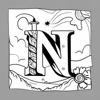 Pagina De Colorat Cu Litera N In Cerul Noptii 81264-23030