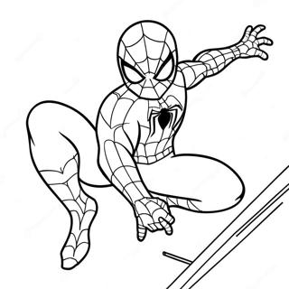 Pagina De Colorat Spiderman In Pozitie De Actiune 81316-23069