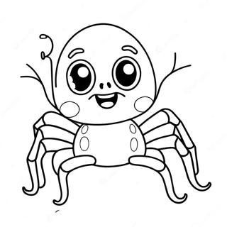 Desen De Colorat Cu Paianjen Dragut De Halloween In Stil Desen Animat 82163-23724