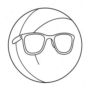 Pagina De Colorat Cu Minge De Plaja Cu Ochelari De Soare 82395 23934