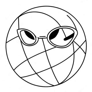 Pagina De Colorat Cu Minge De Plaja Cu Ochelari De Soare 82395 23936