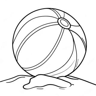 Pagina De Colorat Cu Minge De Plaja Pe Nisip 82396-23938