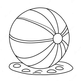 Pagina De Colorat Cu Minge De Plaja Pe Nisip 82396-23939