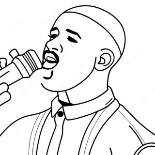 Pagina De Colorat Cu Rata Cantand Pe Scena 82445-23972