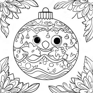 Pagina De Colorat Cu Ornament De Broderie De Craciun Festiv 82522 24026