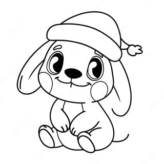 Pagina De Colorat Cu Broderie De Craciun Draguta Cu Palarie De Mos Craciun 82523 24029