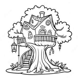 Pagini De Colorat Cu Casuta Fermecata Din Copac 82650 24129