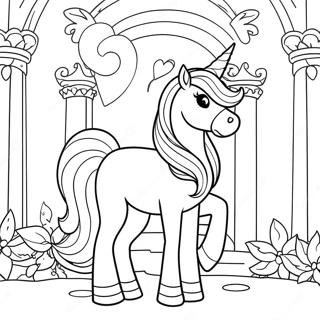 Pagina De Colorat Printesa Unicorn Majestica Intr Un Castel 82883 24311