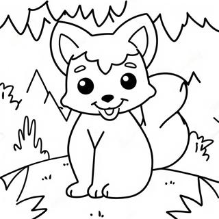 Vulpe Kawaii Jucausa In Padure Pagina De Colorat 83089 24469