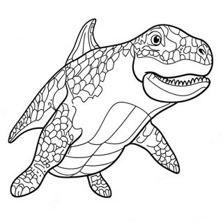 Pagina De Colorat Cu Mosasaurus Urland Furios 83806 25039