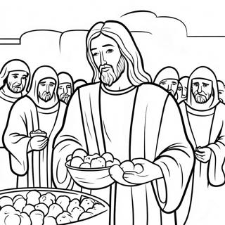 Iisus Hranind Cei 5000 Pagina De Colorat 8381 1282