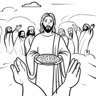 Iisus Hranind Cei 5000 Pagina De Colorat 8381 1283