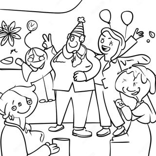 Pagini De Colorat Scena De Petrecere Vesela Anul Nou 2024 84317-25438