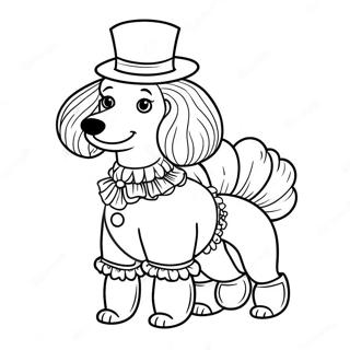 Pagini De Colorat Cu Pudel Elegant Imbracat Intr O Rochie Fancy 84394-25497