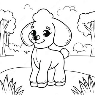 Pagini De Colorat Cu Pudel Jucandu Se In Parc 84395-25501