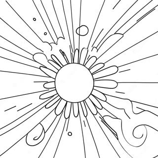 Pagina De Colorat Cu Razele Soarelui Radiante 84523-25593