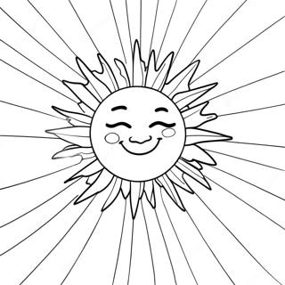 Pagina De Colorat Cu Razele Soarelui Radiante 84523-25595