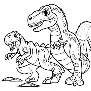 Indominus Rex Vs T-Rex Pagina De Colorat Desene De Colorat