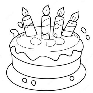 Pagina De Colorat Cu Tortul De Ziua De Nastere Bluey 84854-25855