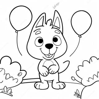 Pagina De Colorat Cu Bluey Si Baloanele 84855-25859