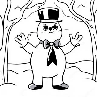 Tuxedo Sam Intr O Scena De Iarna Pagina De Colorat 84907 25901