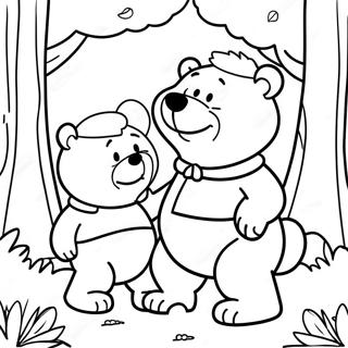 Pagina De Colorat Cu Ursii Berenstain In Padure 85035 26087