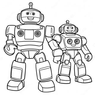 Pagina De Colorat Cu Echipa Robot De Salvare 85085 26121