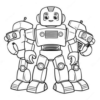 Pagina De Colorat Cu Echipa Robot De Salvare 85085 26122