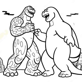 Godzilla Vs Kong Desene De Colorat