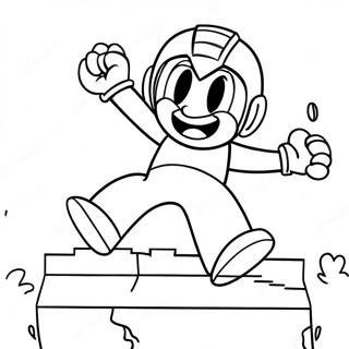 Pagina De Colorat Megaman Sarind Peste Obstacole 85753 26644