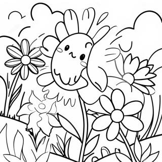 Pagina De Colorat Gradina De Flori Vibrante 85930-26775