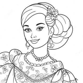 Pagini De Colorat Cu Barbie In Rochie Vintage 86262-27040