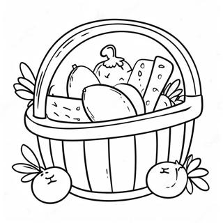 Pagini De Colorat Cu Cos De Picnic Colorat 86674-27367