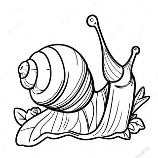 Pagini De Colorat Cu Melcul Zambitor Pe O Frunza 86981-27602