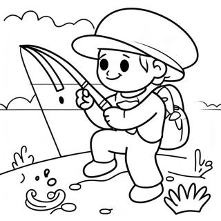 Pescador Aventuros Cu Undita Pagina De Colorat 87210 27769