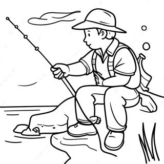 Pescador Aventuros Cu Undita Pagina De Colorat 87210 27770
