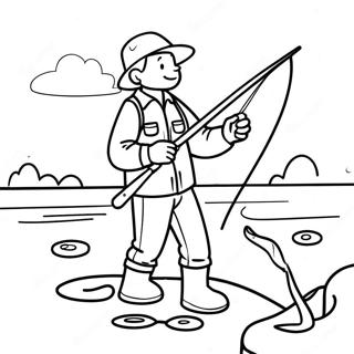 Pescador Aventuros Cu Undita Pagina De Colorat 87210 27772