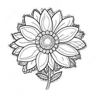 Pagina De Colorat Cu Flori Creative De Arte Punctate 87365 27895