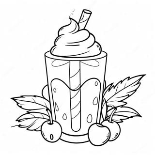 Pagini De Colorat Cu Milkshake De Vanilie Cu Cirese Deasupra 87468-27973