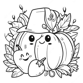 Ziua Recunoștinței Drăguță Pagini de colorat