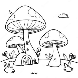 Pagini De Colorat Cu Satul Ciupercilor Fanteziste 87828 28437